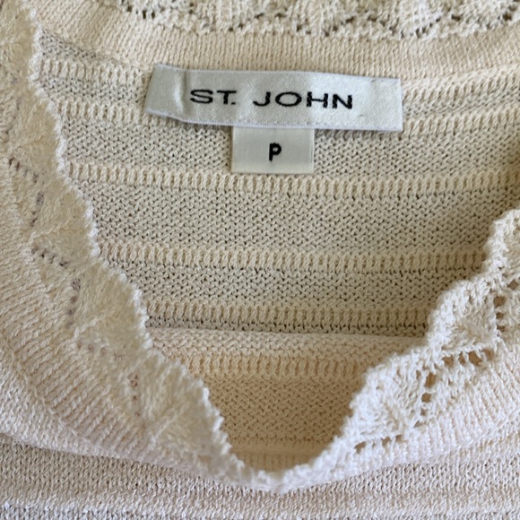 Nice vintage St. John cream tank top and skirt with Lacey edge, P - Picture 5 of 14